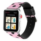 Fashion Wave Dot Series Leather Watch Band For Apple Watch Ultra 49mm / Series 8&7 45mm / SE 2&6&SE&5&4 44mm / 3&2&1 42mm(Black Wave Dots Pink) - 1