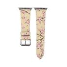 Plum Series Leather Watch Band For Apple Watch Ultra 49mm / Series 8&7 45mm / SE 2&6&SE&5&4 44mm / 3&2&1 42mm(Yellow) - 6
