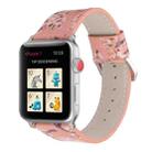 Plum Series Leather Watch Band For Apple Watch Series 8&7 41mm / SE 2&6&SE&5&4 40mm / 3&2&1 38mm(Pink) - 1