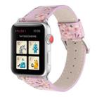 Plum Series Leather Watch Band For Apple Watch Series 8&7 41mm / SE 2&6&SE&5&4 40mm / 3&2&1 38mm(Light Purple) - 1