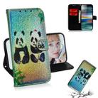 For Sony Xperia 10 Colored Drawing Pattern Colorful Magnetic Buckle Horizontal Flip PU Leather Case with Holder & Card Slots & Wallet & Lanyard(Two Pandas) - 1