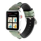 Retro Big Eyes Leather Watch Band For Apple Watch Series 9&8&7 41mm / SE 3&SE 2&6&SE&5&4 40mm / 3&2&1 38mm(Green) - 1
