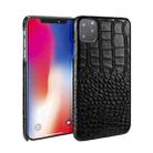 Head-layer Cowhide Leather Crocodile Texture Protective Case For iPhone 11 Pro Max(Black) - 1
