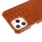 Head-layer Cowhide Leather Crocodile Texture Protective Case For iPhone 12 / 12 Pro(Brown) - 5