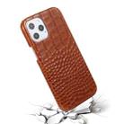 Head-layer Cowhide Leather Crocodile Texture Protective Case For iPhone 12 / 12 Pro(Brown) - 7