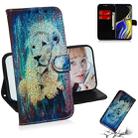 Colored Drawing Pattern Colorful Magnetic Buckle Horizontal Flip PU Leather Case with Holder & Card Slots & Wallet & Lanyard For Galaxy Note 9(White Lion) - 1