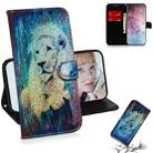 Colored Drawing Pattern Colorful Magnetic Buckle Horizontal Flip PU Leather Case with Holder & Card Slots & Wallet & Lanyard For Galaxy Note 10+ / 10+ 5G(White Lion) - 1