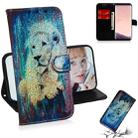 Colored Drawing Pattern Colorful Magnetic Buckle Horizontal Flip PU Leather Case with Holder & Card Slots & Wallet & Lanyard For Galaxy S8+(White Lion) - 1