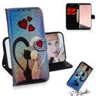 Colored Drawing Pattern Colorful Magnetic Buckle Horizontal Flip PU Leather Case with Holder & Card Slots & Wallet & Lanyard For Galaxy S8+(Love Cat) - 1