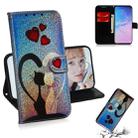 Colored Drawing Pattern Colorful Magnetic Buckle Horizontal Flip PU Leather Case with Holder & Card Slots & Wallet & Lanyard For Galaxy S10+(Love Cat) - 1
