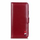 For LG K92 3-Color Pearl Texture Magnetic Buckle Horizontal Flip PU Leather Case with Card Slots & Wallet & Holder(Wine Red) - 2