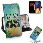 Colored Drawing Pattern Colorful Magnetic Buckle Horizontal Flip PU Leather Case with Holder & Card Slots & Wallet & Lanyard For Galaxy M40/A60(Two Pandas) - 1