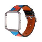 For Fitbit Blaze Men Customized Watch Band Watch Band(Orange Ribbon On Blue Background) - 1