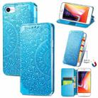 Blooming Mandala Embossed Pattern Magnetic Horizontal Flip Leather Case with Holder & Card Slots & Wallet For iPhone 6(Blue) - 1