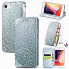 Blooming Mandala Embossed Pattern Magnetic Horizontal Flip Leather Case with Holder & Card Slots & Wallet For iPhone 6(Grey) - 1