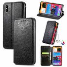For iPhone XS Max Blooming Mandala Embossed Pattern Magnetic Horizontal Flip Leather Case with Holder & Card Slots & Wallet(Black) - 1
