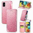Blooming Mandala Embossed Pattern Magnetic Horizontal Flip Leather Case with Holder & Card Slots & Wallet For Samsung Galaxy A51(Pink) - 1