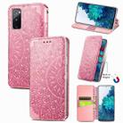 Blooming Mandala Embossed Pattern Magnetic Horizontal Flip Leather Case with Holder & Card Slots & Wallet For Samsung Galaxy S20 FE(Pink) - 1