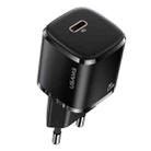 USAMS US-CC124 T36 20W PD USB-C / Type-C Single Port Mini Travel Charger, EU Plug(Black) - 1