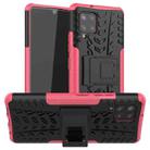 For Samsung Galaxy A42 5G Tire Texture Shockproof TPU+PC Protective Case with Holder(Pink) - 1