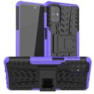 For Samsung Galaxy M51 Tire Texture Shockproof TPU+PC Protective Case with Holder(Purple) - 1