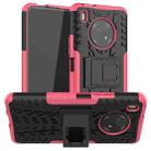 For Huawei Enjoy 20 Plus 5G / Y9a Tire Texture Shockproof TPU+PC Protective Case with Holder(Pink) - 1