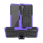 For Huawei Mate 40 lite / Maimang 9 Tire Texture Shockproof TPU+PC Protective Case with Holder(Purple) - 1