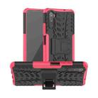 For Huawei Mate 40 lite / Maimang 9 Tire Texture Shockproof TPU+PC Protective Case with Holder(Pink) - 1