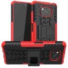 For Xiaomi Poco X3 Tire Texture Shockproof TPU+PC Protective Case with Holder(Red) - 1