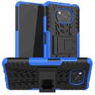 For Xiaomi Poco X3 Tire Texture Shockproof TPU+PC Protective Case with Holder(Blue) - 1