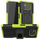 For Xiaomi Poco X3 Tire Texture Shockproof TPU+PC Protective Case with Holder(Green) - 1