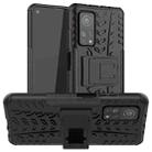 For Xiaomi Mi 10T / 10T Pro 5G Tire Texture Shockproof TPU+PC Protective Case with Holder(Black) - 1