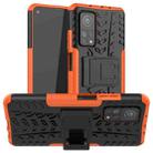 For Xiaomi Mi 10T / 10T Pro 5G Tire Texture Shockproof TPU+PC Protective Case with Holder(Orange) - 1