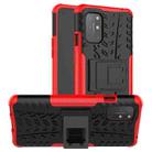 For OnePlus 8T Tire Texture Shockproof TPU+PC Protective Case with Holder(Red) - 1