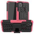 For Google Pixel 4a 5G / Pixel 5 XL Tire Texture Shockproof TPU+PC Protective Case with Holder(Pink) - 1