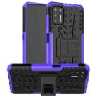 For Motorola Moto G9 Plus Tire Texture Shockproof TPU+PC Protective Case with Holder(Purple) - 1