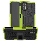 For Motorola Moto G9 Plus Tire Texture Shockproof TPU+PC Protective Case with Holder(Green) - 1