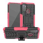 For OPPO A53 / A32 Tire Texture Shockproof TPU+PC Protective Case with Holder(Pink) - 1