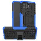 For OPPO F17 Pro Tire Texture Shockproof TPU+PC Protective Case with Holder(Blue) - 1