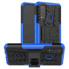 For vivo Y50 Tire Texture Shockproof TPU+PC Protective Case with Holder(Blue) - 1