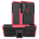 For vivo Y50 Tire Texture Shockproof TPU+PC Protective Case with Holder(Pink) - 1