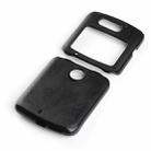 For Motorola Moto Razr 5G Two-color Cowhide Texture Top-grain Leather Shockproof Protective Case(Black) - 1