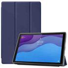 For Lenovo Tab M10 HD 2nd Gen TB-X306 Caster Pattern Horizontal Flip Tablet PC Protective Leather Case with Tri-fold Bracket & Sleep Function(Blue) - 1