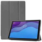 For Lenovo Tab M10 HD 2nd Gen TB-X306 Caster Pattern Horizontal Flip Tablet PC Protective Leather Case with Tri-fold Bracket & Sleep Function(Gray) - 1