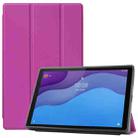 For Lenovo Tab M10 HD 2nd Gen TB-X306 Caster Pattern Horizontal Flip Tablet PC Protective Leather Case with Tri-fold Bracket & Sleep Function(Purple) - 1