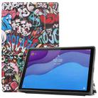 For Lenovo Tab M10 HD 2nd Gen TB-X306 Painted Pattern Horizontal Flip Tablet PC Leather Case with Tri-fold Bracket & Sleep / Wake-up Function(Graffiti) - 1
