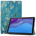 For Lenovo Tab M10 HD 2nd Gen TB-X306 Painted Pattern Horizontal Flip Tablet PC Leather Case with Tri-fold Bracket & Sleep / Wake-up Function(Apricot Blossom) - 1