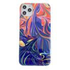 For iPhone 12 mini Marble Abstract Full Cover IMD TPU Shockproof Protective Phone Case (Red Blue) - 1