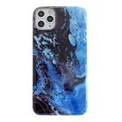 For iPhone 12 / 12 Pro Marble Abstract Full Cover IMD TPU Shockproof Protective Phone Case(Blue Black) - 1