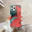 For iPhone 12 / 12 Pro Marble Abstract Full Cover IMD TPU Shockproof Protective Phone Case(Red) - 1